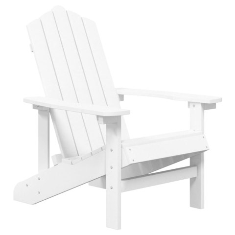 Krzesło ogrodowe Adirondack ze stolikiem, HDPE, białe