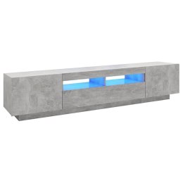 Szafka pod TV z oświetleniem LED, szarość betonu, 200x35x40 cm