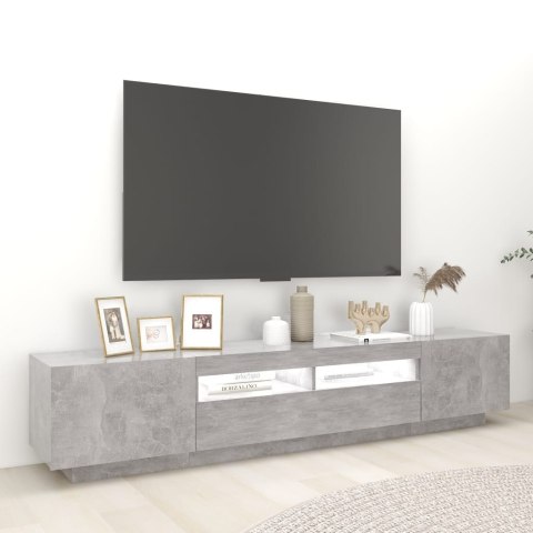 Szafka pod TV z oświetleniem LED, szarość betonu, 200x35x40 cm