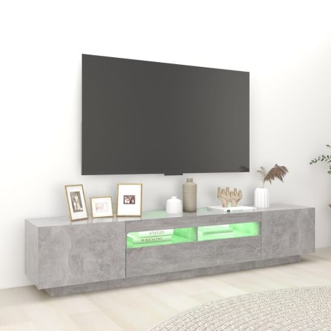 Szafka pod TV z oświetleniem LED, szarość betonu, 200x35x40 cm