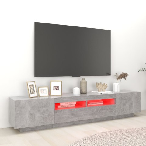 Szafka pod TV z oświetleniem LED, szarość betonu, 200x35x40 cm