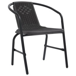 Krzesła ogrodowe, 8 szt., rattan syntetyczny i stal, 110 kg