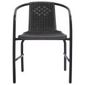 Krzesła ogrodowe, 8 szt., rattan syntetyczny i stal, 110 kg