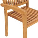 Sztaplowane krzesła ogrodowe, 6 szt., lite drewno tekowe
