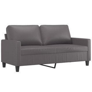 2-osobowa sofa, szary, 140 cm, sztuczna skóra