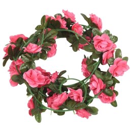 Sztuczne girlandy kwiatowe, 6 szt., czerwień różana, 240 cm