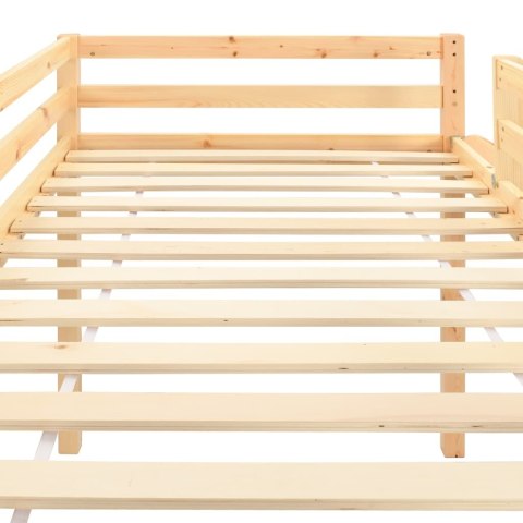 Wysoka rama łóżka dziecięcego, zjeżdżalnia i drabinka, 97x208cm
