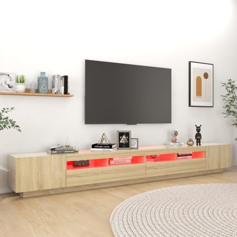 Szafka pod TV z oświetleniem LED, dąb sonoma, 300x35x40 cm