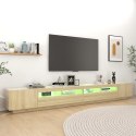 Szafka pod TV z oświetleniem LED, dąb sonoma, 300x35x40 cm