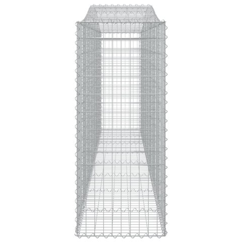 Kosze gabionowe, 2 szt, 400x50x120/140 cm, galwanizowane żelazo