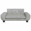 Sofa dla dzieci, jasnoszara, 70x45x33 cm, aksamit