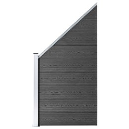 Zestaw ogrodzeniowy z WPC, 965 x (105-186) cm, czarny