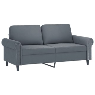 Sofa 2-osobowa, ciemnoszary, 140 cm, tapicerowana aksamitem