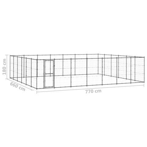 Kojec zewnętrzny dla psa, stalowy, 50,82 m²