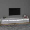 Szafka pod TV z oświetleniem LED, biała, 270x35x40 cm