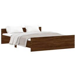Rama łóżka z wezgłowiem i zanóżkiem, brązowy dąb, 150x200 cm