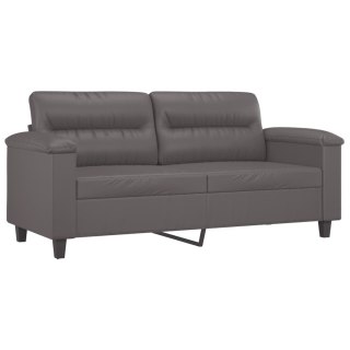 2-osobowa sofa, szary, 140 cm, sztuczna skóra