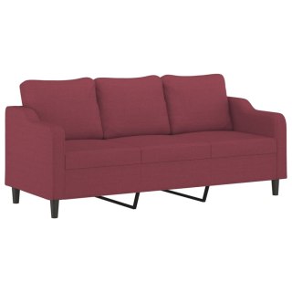 Sofa 3-osobowa, winna czerwień, 180 cm,tapicerowana tkaniną