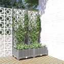 Donica ogrodowa z kratką, jasnoszara, 80x40x121,5 cm, PP