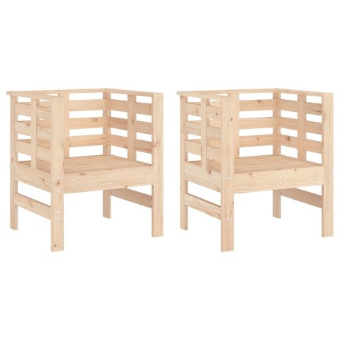 Krzesła ogrodowe, 2 szt., 61,5x53x71 cm, lite drewno sosnowe