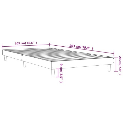 Rama łóżka, szarość betonu, 100x200 cm, materiał drewnopochodny