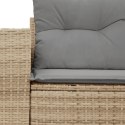 Sofa ogrodowa z poduszkami, 2-osobowa, beż, polirattan