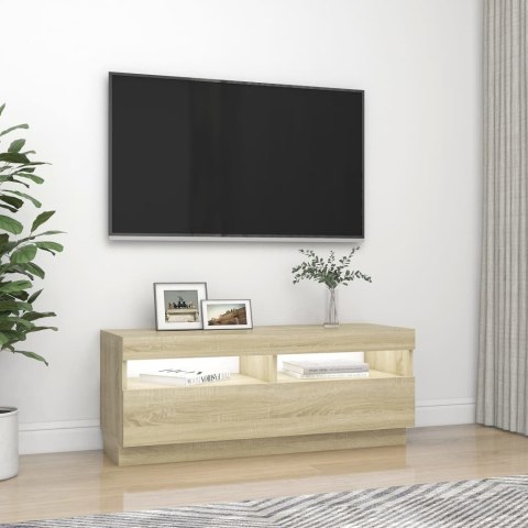 Szafka TV z oświetleniem LED, dąb sonoma, 100x35x40 cm