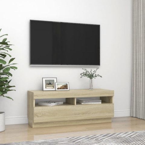 Szafka TV z oświetleniem LED, dąb sonoma, 100x35x40 cm