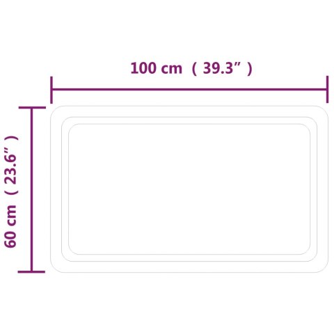 Lustro łazienkowe z LED, 100x60 cm