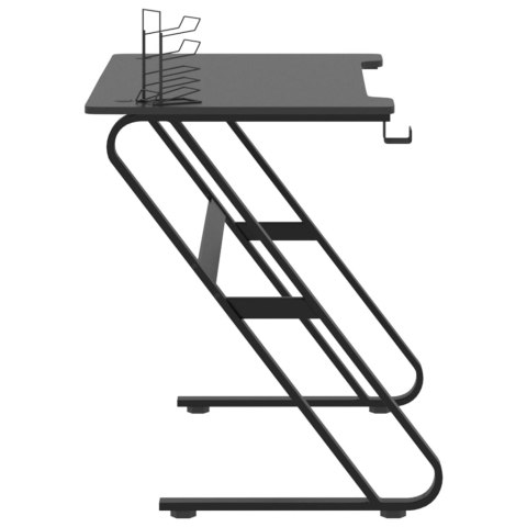 Biurko do gier z nogami w kształcie ZZ, czarne, 110x60x75 cm