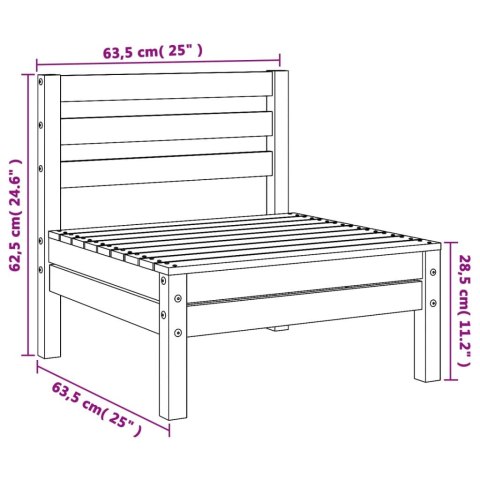 Ogrodowa sofa bez podłokietników, impregnowana sosna