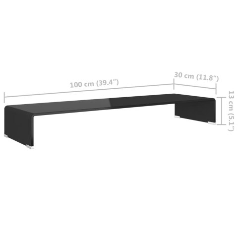 Podstawka pod monitor / telewizor szklana 100x30x13 cm