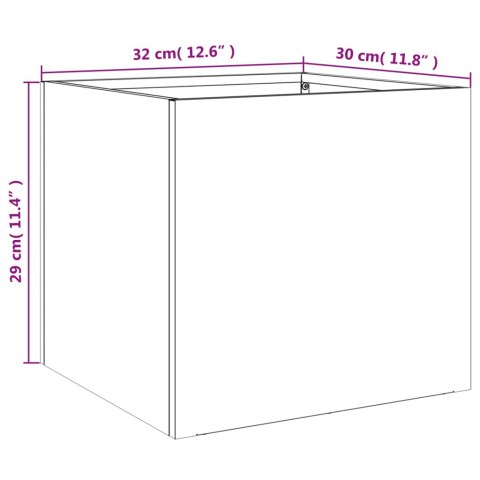 Donice, 2 szt., srebrne, 32x30x29 cm, stal nierdzewna