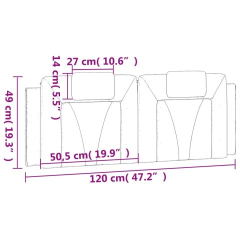 Poduszka na wezgłowie, biało-czarna, 120 cm, sztuczna skóra