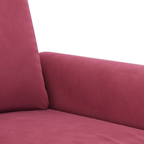 Sofa 2-osobowa, winna czerwień, 140 cm, tapicerowana aksamitem