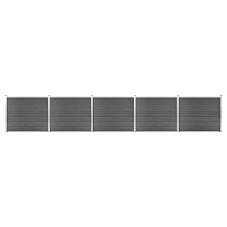 Zestaw paneli ogrodzeniowych z WPC, 872 x 146 cm, czarny