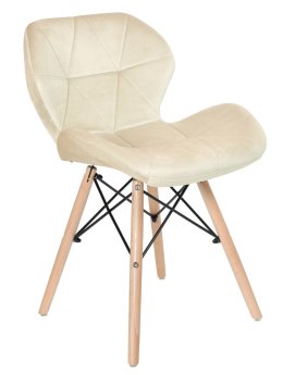 Krzesło tapicerowane MURET VELVET aksamitny beżowy