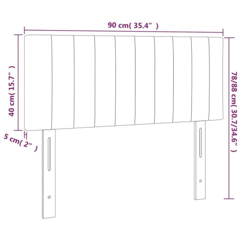 Zagłówek do łóżka z LED, taupe, 90x5x78/88 cm, tkanina