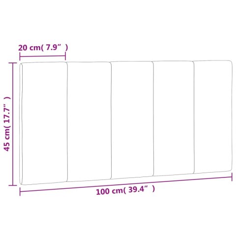 Poduszka na wezgłowie, ciemnoszara, 100 cm, aksamitna