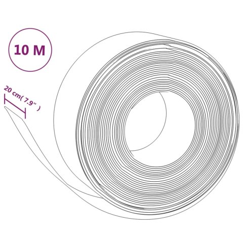 Obrzeże ogrodowe, czarne, 10 m, 20 cm, polietylen