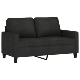 Sofa 2-osobowa, czarna, 120 cm, tapicerowana tkaniną