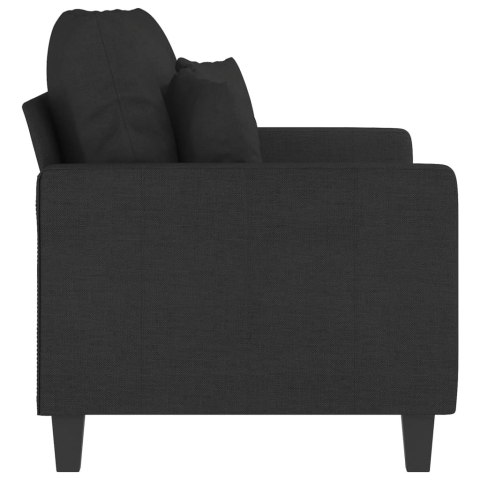 Sofa 2-osobowa, czarna, 120 cm, tapicerowana tkaniną