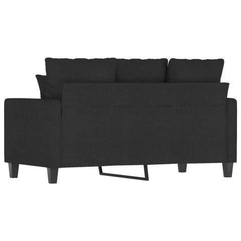 Sofa 2-osobowa, czarna, 120 cm, tapicerowana tkaniną