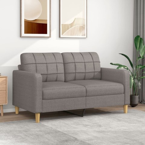 Sofa 2-osobowa, kolor taupe, 140 cm, tapicerowana tkaniną