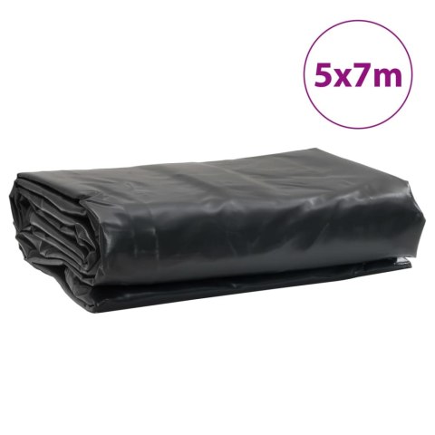 Plandeka, antracytowa, 5x7 m, 600 g/m²