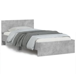 Rama łóżka z wezgłowiem i LED, szarość betonu, 100x200 cm