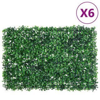   Maty ogrodzeniowe, sztuczny żywopłot, 6 szt., zielone, 40x60cm