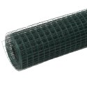 Ogrodzenie z siatki, stal i PVC, 10x0,5 m, zielone