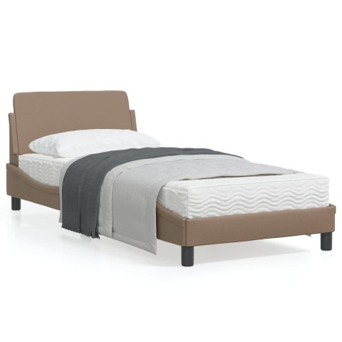 Rama łóżka z zagłówkiem, cappuccino, 90x200 cm, sztuczna skóra
