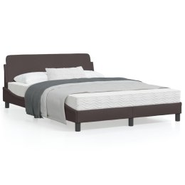 Rama łóżka z zagłówkiem, ciemnobrązowa 120x200 cm obita tkaniną